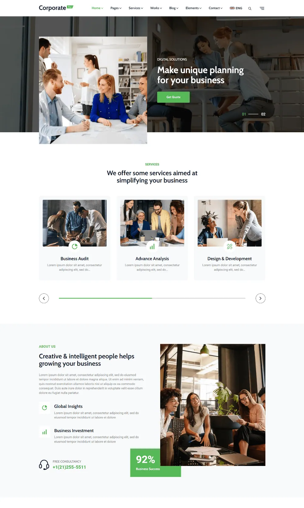 Corporate Plus Drupal Theme