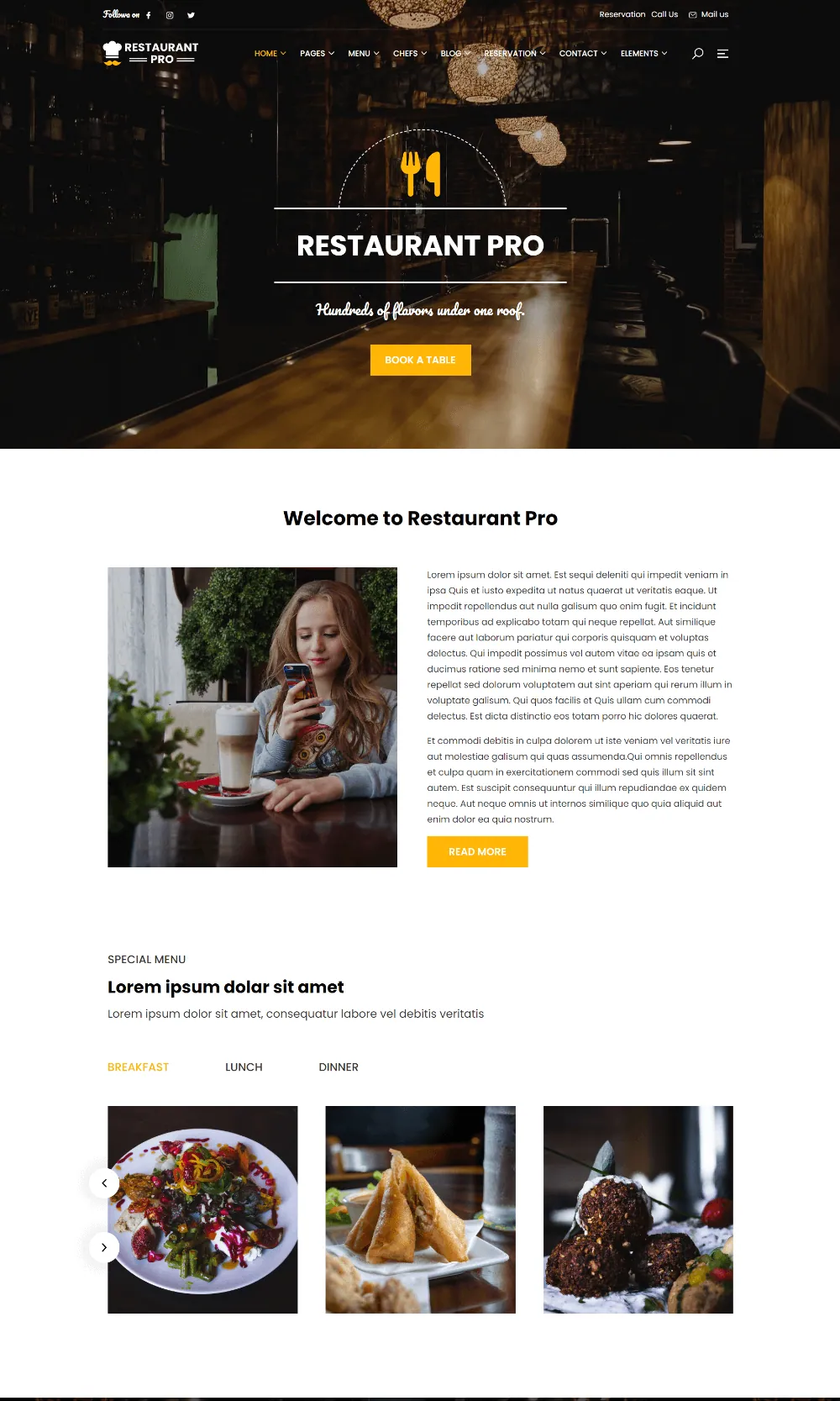 Restaurant Pro Drupal Theme