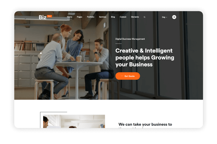 Biz Plus Home Page Variant 2