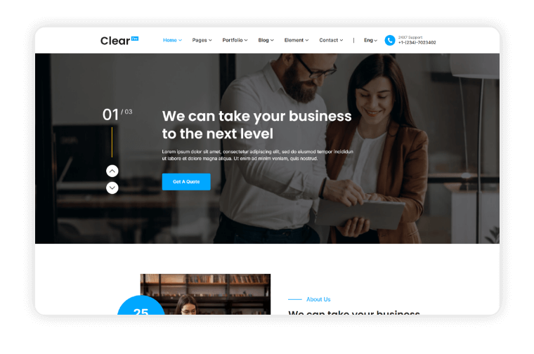 Clear Pro Home Page Variant 2