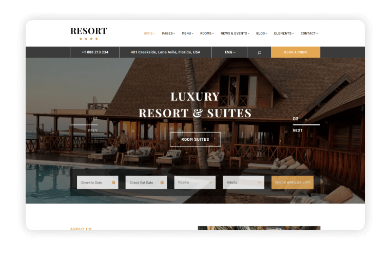 Resort Plus Home Page Variant 1