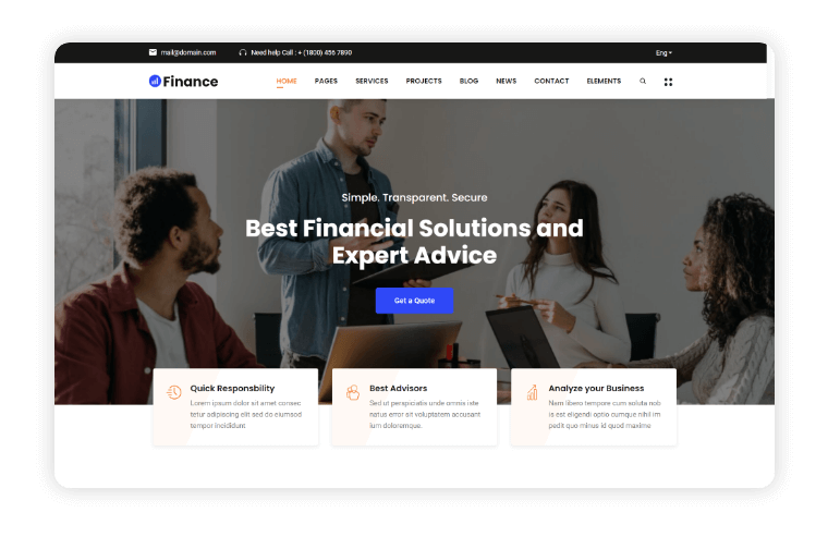 Finance Pro Home Page Variant 2