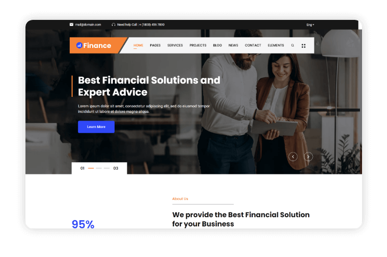 Finance Pro Home Page Variant 4