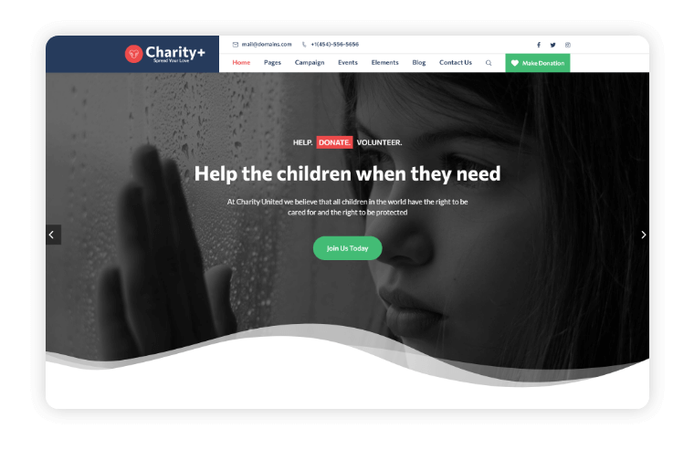 Charity Plus Home Page Variant 1