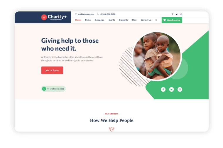 Charity Plus Home Page Variant 2