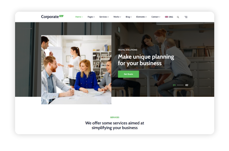 Corporate Plus Home Page Variant 1