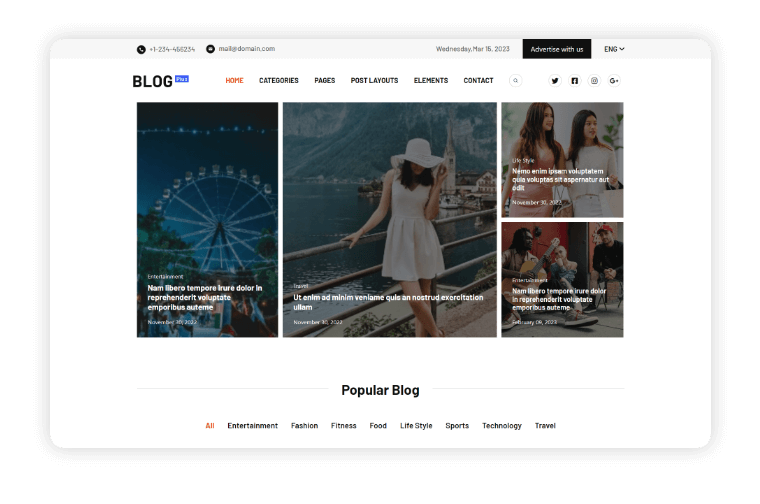 Blog Plus Home Page Variant 1