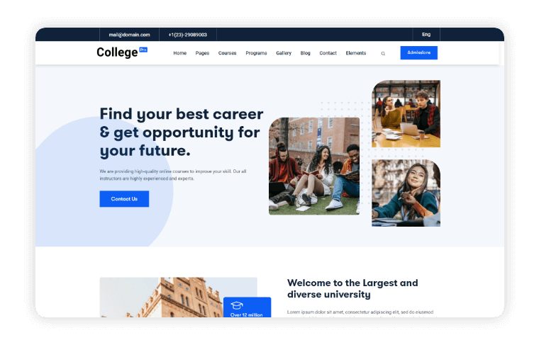 College Pro Home Page Variant 2