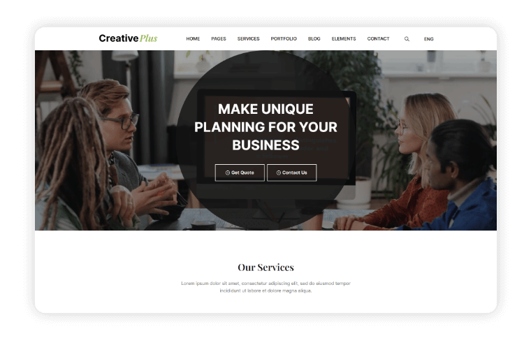 Creative Plus Home Page Variant 3
