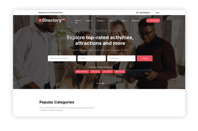 Directory Plus - Home Page Variant 2